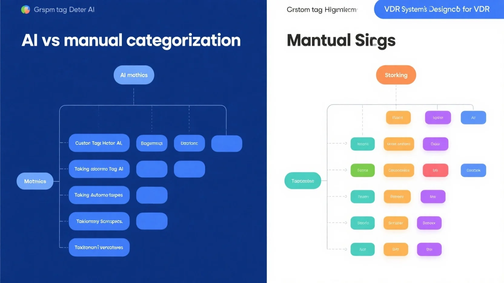 Smart Document Tagging AI: Revolutionizing Taxonomy Design for VDR, Comparing with Manual Categorization